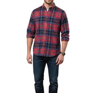 Boston Traders Red and Blue Checkered Shirt 100% COTTON